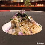 カーサ・デル・チーボ - とら河豚と河豚の白子のSpaghettini