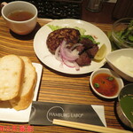 HAMBURG LABO - コンボセットA(京都ぽーくハンバーグ＆黒毛和牛サイコロステーキ)  1,500円