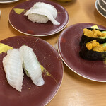 活魚回転すし バリュー - 2020年8月13日  えんがわx2・うに