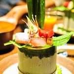 嵯峨沢館 - 2012/Jun.　御造り　豪快な盛りつけ