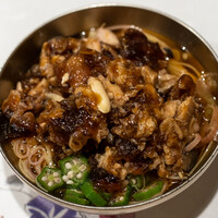 うを徳 - 2020.8 うを徳冷麺（素麺、明石鯛のアラ煮凝り、落花生、シメジ、オクラ、茗荷）