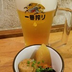 Zenya - 通し 400円とビール 200円