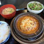 村民食堂 - 味噌煮込みハンバーグ定食