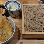 Jinenjo An - 天丼とお蕎麦のセット（1380円）