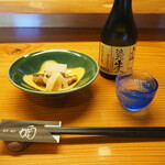 Kabura - おまかせミニ会席 芽生（先附） ＆ 冷酒（浪花政宗 大吟醸）