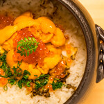 肉割烹 赤坂喰心 - 【雲丹いくら土鍋炊き込み御飯】