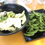 Nyu Keiwa Biru Susukino Biagaden - セットの塩キャベツ＆枝豆