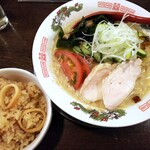 金町製麺 - 冷や汁そば＋イカの炊き込みご飯　850＋200円