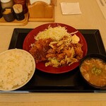 Katsuya - 鶏ちゃん焼きチキンカツ定食のご飯大盛り(税別690+120=810→891 円)