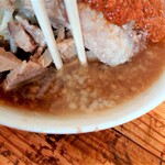 にかいや - スープ（アブラ＆カラメ）