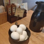 つけ蕎麦安土 高田馬場本店 - 生卵おひとつ無料