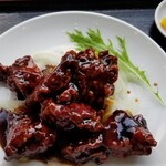 高園 - 黒酢鶏定食
黒酢鶏のボリュームがすごい！お得感満載な定食♪