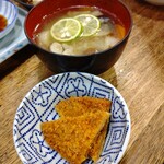 Yakitori Ebisu - そば米汁とフィッシュカツ