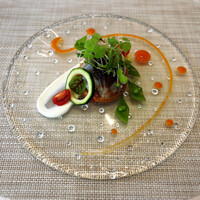 サンセリテ - 天使の海老、とり貝、夏野菜のタブレ、ガスパチョソース