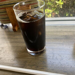 椿庵 - サービスドリンクのアイスコーヒー。食前にもらいました。