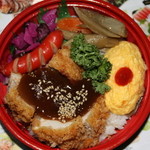 アマノパークス - 味噌ヒレかつミニ丼¥398 味噌が旨い