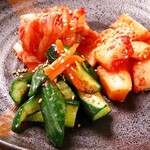 Assortment of 3 types of kimchi