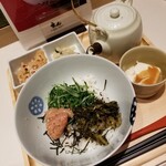 だし茶漬け+肉うどん えん - 炙り明太子と高菜 750円