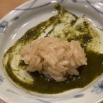 鮨 かんび - 唐津の蒸し黒鮑と熊本の赤雲丹