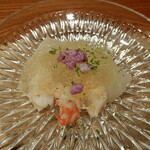Kusaka - シラサ海老と蓮根餅の出汁ジュレ