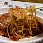 パスタがくっつき気味なので