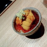 霜止出苗 - ウニといくらの丼ぶり