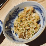 霜止出苗 - キンキと雲丹の混ぜご飯