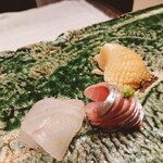 鮨西光 - ヒラメ・ニシン・つぶ貝