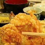 Kafeandobatsukigase - 月ヶ瀬　唐揚げ定食（700円）