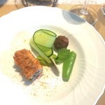 La Brianza - イワシのリキエノ、茄子の団子やフムス。イワシの間ホウレン草とチーズの挟まれたフリット、サクッジュワッとてもおいしい。茄子を団子に丸めるって私には初めてで新鮮、イタリアでは普通?! おいしい新しい発見☆