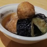 和食 鈴や - 合鴨つくねと茄子の揚げ出し