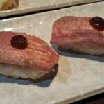 牛たん炭焼 利久 - 牛タンロースト握り2個(松島定食)
