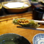 みかわ 是山居 - 2012.06.21　バフンウニ大葉巻き