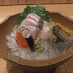 温味 - 煮鮑　チップ　天然真鯛　水前寺海苔