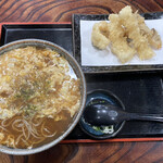 Sarashina Soba Isogiri - いか天そば750円＋たまごとじ100円