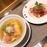 成城青果 - 塩そば、肉丼セット(1,000円)