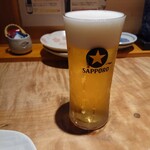 和魚菜 - サッポロ生ビール黒ラベル(グラス)