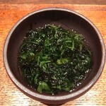 鳥茂 - おかひじき＋モロヘイヤ＋岩海苔の酢の物