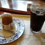 ドトールコーヒーショップ - 熊本県産和栗のモンブランとアイスコーヒーです。（2020年8月）