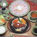 三田屋本店 中百舌鳥 - 料理写真:ヘレステーキ料理一式のイメージ図（ハムは４人前です）