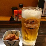 鳥太郎 - 生ビールとお通し