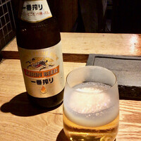 焼鳥 市松 - 瓶ビール(キリン)