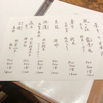 温石 - 隠し酒が表のメニューとなりました