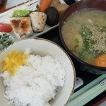 さんてん草　元気工房 - 豚汁定食＆肉(580円)