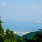喫茶れいほう - カウンター席からの琵琶湖