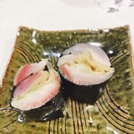 うを徳 - 〆鯖と〆鯖とガリを海苔巻ガリを海苔巻き