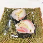 うを徳 - 〆鯖とガ〆鯖とガリを海苔巻リを海苔巻き