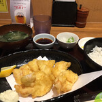 若菜そば - 鶏天定食550円