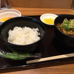 若菜そば - 朝食 卵かけご飯&かき揚げそば