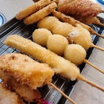 串カツ田中 - チーズ、もち、うずら、レンコン、ホタテ